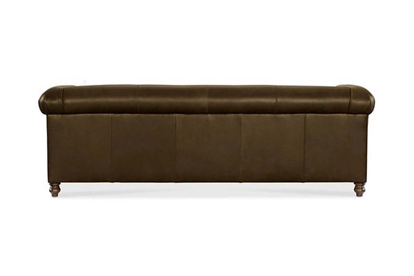 Regal 84 Inch Two Cushion Shelter Arm Leather Sofa