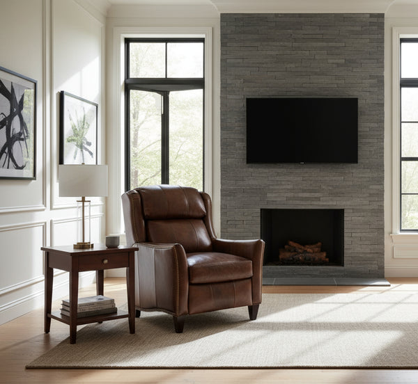 Rubin Leather Bustle Back Recliner