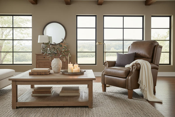 Rex Leather Bustle Back Recliner