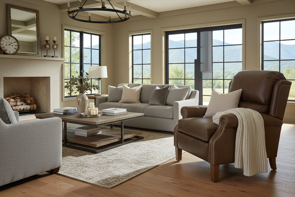 Rex Leather Bustle Back Recliner