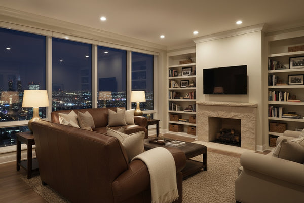 Richmond High End Club Style Leather Couch Set