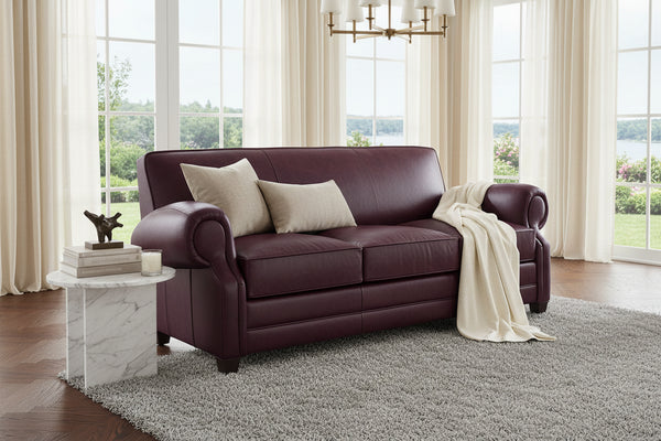 Richmond 85 Inch High End Leather Club Style Couch