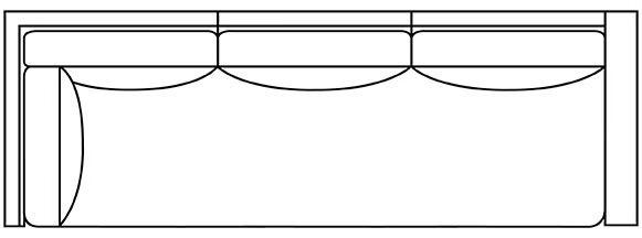 Luca Bench Seat Fabric Right Arm Facing Corner Sofa