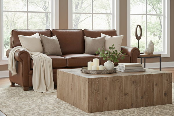 Rockefeller 87 Inch 8-Way Hand Tied Traditional Leather Pillowback Sofa - Delight In Exquisite Comfort And First-Class Quality