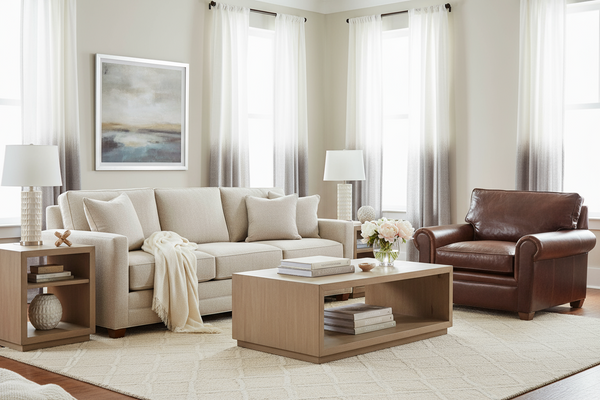 Rockefeller Traditional 8-Way Hand Tied Leather Chair And A Half