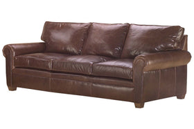 Rockefeller XL 96 Inch Traditional Leather Pillowback Sofa