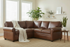 Image of Rockwell Rolled Arm Leather Sectional Sofa