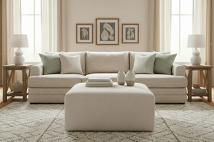 Rowley 37 Inch Square Upholstered Oversized Ottoman