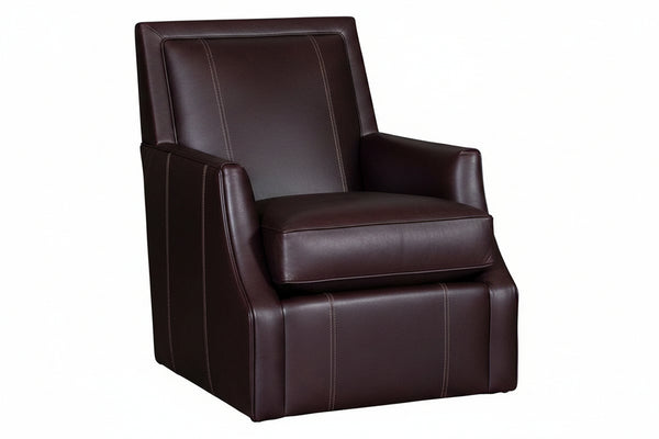Ryan Leather Tight Back SWIVEL Accent Chair
