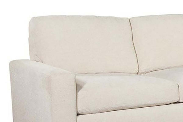 Sadie Cream "Quick Ship" Two Piece Modern Track Arm Pillow Back Sectional -Version 1