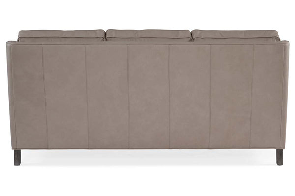 Samuel 74 Inch "Quick Ship" 8-Way Hand Tied Transitional Three Cushion Leather Sofa