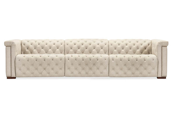 Savion Beach 126 Inch "Quick Ship" Reclining Chesterfield Sofa