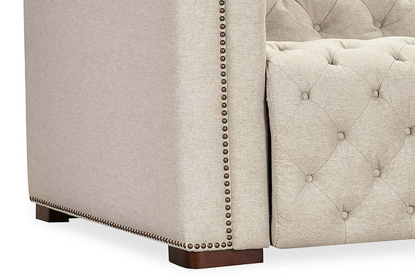 Savion Beach 126 Inch "Quick Ship" Reclining Chesterfield Sofa