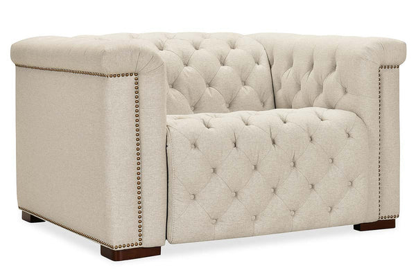 Savion Beach "Quick Ship" Chesterfield Tufted Fabric Recliner (As Shown)
