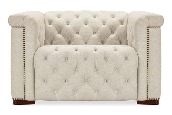 Savion Beach "Quick Ship" Chesterfield Tufted Fabric Recliner (As Shown)