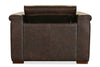 Image of Savion Saddlewood Leather "Quick Ship" Chesterfield Recliner