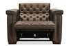 Image of Savion Saddlewood Leather "Quick Ship" Chesterfield Recliner