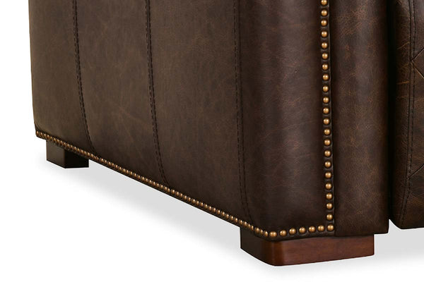 Savion Saddlewood Leather "Quick Ship" Chesterfield Recliner