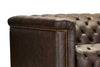 Image of Savion Saddlewood Chesterfield 89 Inch "Quick Ship" Wall Hugger Power Leather Reclining Sofa