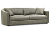 Image of Savona 96 Inch Transitional Barrel Back Leather Track Arm Sofa