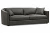 Image of Savona 96 Inch Transitional Barrel Back Leather Track Arm Sofa