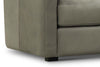Image of Savona 96 Inch Transitional Barrel Back Leather Track Arm Sofa