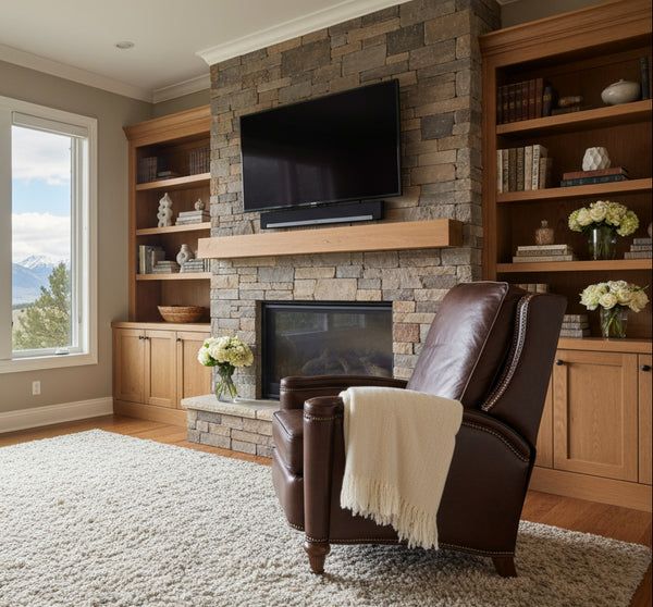 Sayer Arroz "Quick Ship" Dark Leather Reclining Chair