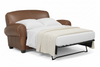 Image of Sebastian Tight Back Distressed Leather Twin Size Sleeper Loveseat