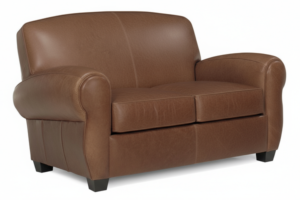 Sebastian Distressed Leather Tight Back Club Loveseat