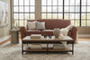 Image of Sebastian 84 Inch 3 Cushion Distressed Leather Queen Sofa Bed