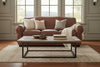 Image of Sebastian 84 Inch 3 Cushion Distressed Leather Queen Sofa Bed