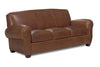 Image of Sebastian 84 Inch Distressed Leather Club Couch With Bold Arms