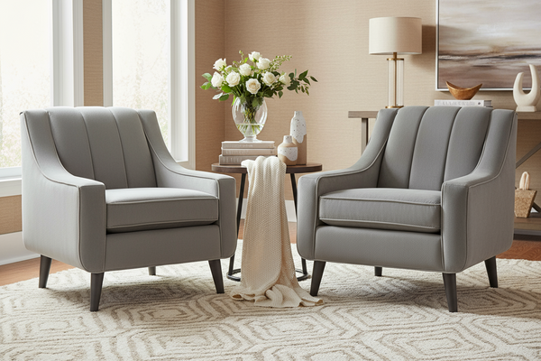 Serafina Modern 8-Way Hand Tied Sofa Collection With Vertically Ribbed Back