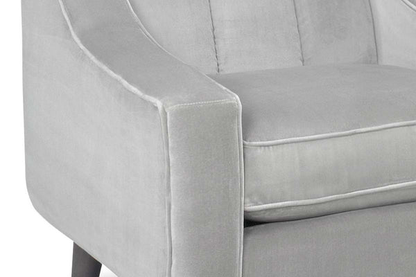 Serafina Modern 8-Way Hand Tied Fabric Armchair With Vertically Ribbed Back