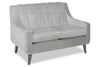 Image of Serafina 58 Inch Modern Fabric 8-Way Hand Tied Loveseat With Vertically Ribbed Back