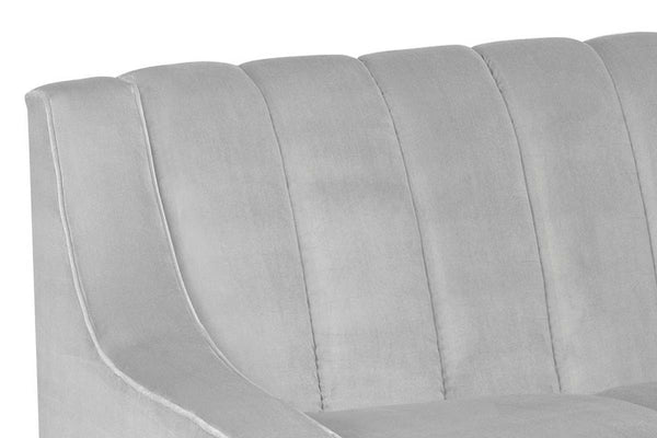 Serafina 58 Inch Modern Fabric 8-Way Hand Tied Loveseat With Vertically Ribbed Back