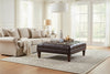 Image of Seville 42 Inch Square Button Tufted Ottoman With Tapered Legs
