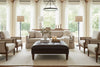 Image of Seville 42 Inch Square Button Tufted Ottoman With Tapered Legs