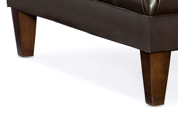 Seville 42 Inch Square Button Tufted Ottoman With Tapered Legs