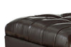 Image of Seville 42 Inch Square Button Tufted Ottoman With Tapered Legs