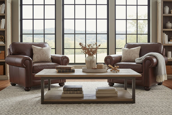 Sheffield Large Leather Club Chair With Rolled Arms