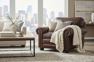 Sheffield Large Leather Club Chair With Rolled Arms