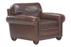 Image of Sheffield Large Leather Club Chair With Rolled Arms