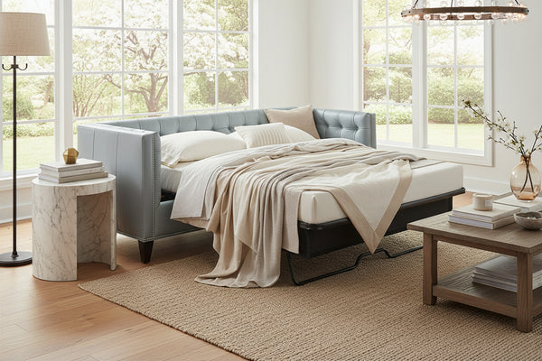 Sherwood 89 Inch Shelter Arm Queen Pull Out Sleeper Sofa