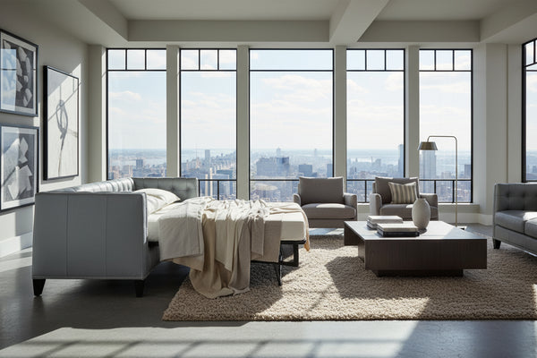 Sherwood 89 Inch Shelter Arm Queen Pull Out Sleeper Sofa