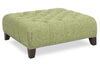 Image of Sidney 42 Inch Square Fabric Upholstered Tufted Coffee Table Ottoman With Nail Trim