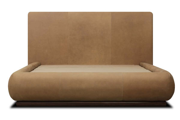 Sienna Queen & King Contemporary Leather Platform Panel Bed