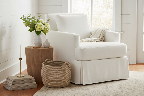 Sierra "Designer Style" Slipcovered SWIVEL/GLIDER Chair