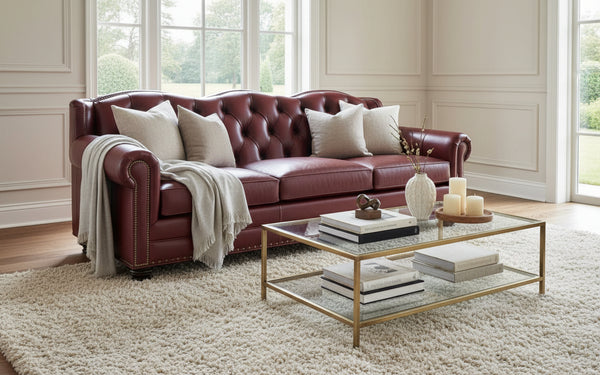 Salerno 105 Inch Vintage Tufted Back Sofa