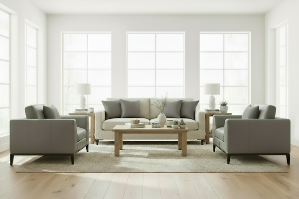 Simon Modern European Track Arm Leather Club Chair